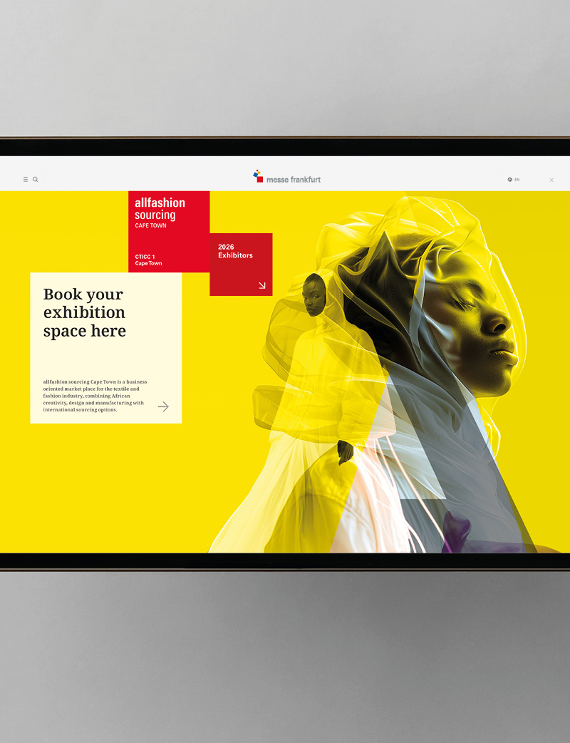 Allfashion Cape Town Messe Frankfurt South Africa Corporate Design Gestaltung Key Visual Typography Art Direction Grafikdesign International Convention Center